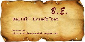 Balló Erzsébet névjegykártya